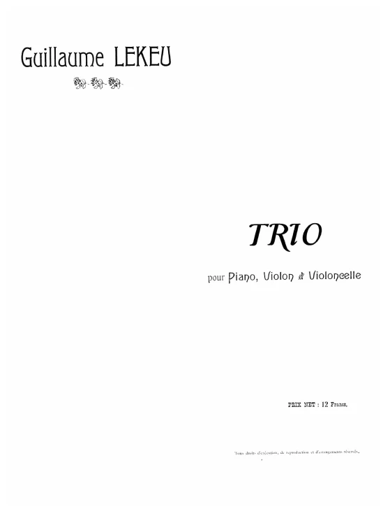 Trio pour piano, violon et violoncelle