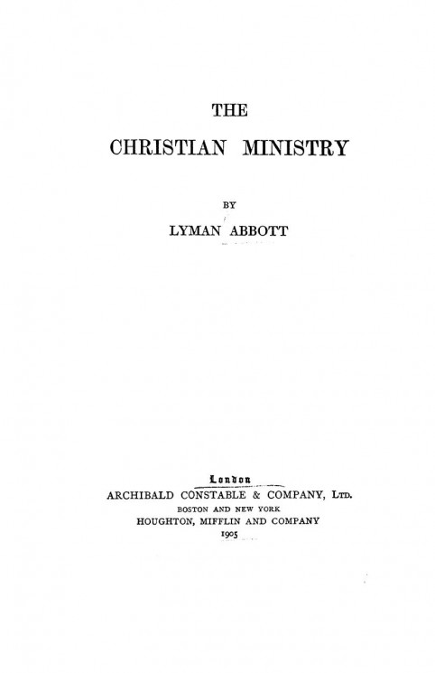 The Christian ministry