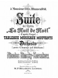 Suite de l'opera "La nuit de Noël", d'après Gogol. Tableaux musicaux mouvants pour orchestre (avec choeur ad libitum)