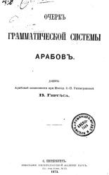 Очерк грамматической системы арабов