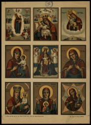 Девятичастное изображение икон Пресвятой Богородицы