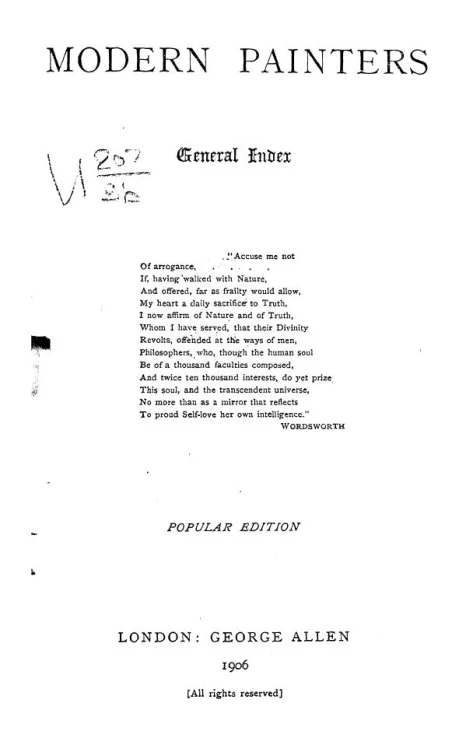 Modern painters. General index