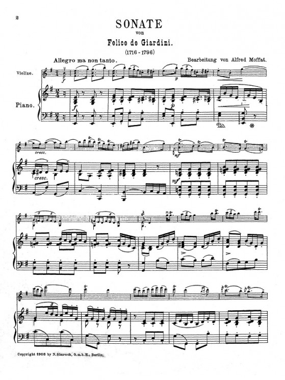 Sonate e-moll für Violine mit Klavier