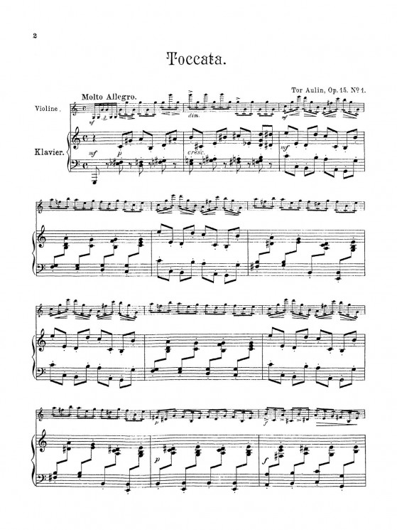 Toccata. Op. 15, № 1. Für Violine mit Klavierbegleitung