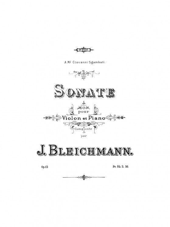 Sonate pour violon et piano. Op. 15