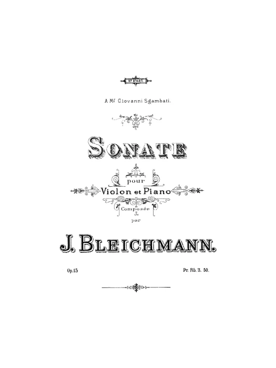 Sonate pour violon et piano. Op. 15