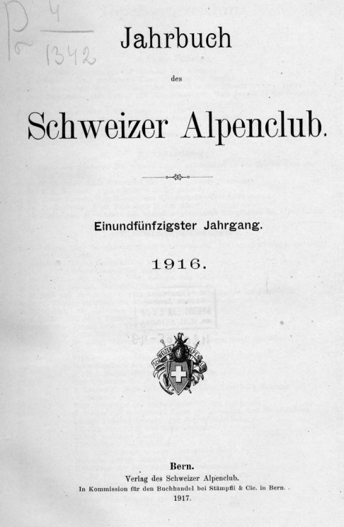Jahrbuch des Schweizer Alpenclubs. 51 jahrgang. 1916