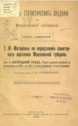 Сборник статистических сведений по Московской губернии. Отдел санитарный. Том 6. Выпуск 2