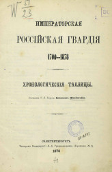 Императорская российская гвардия, 1700-1878. Хронологические таблицы