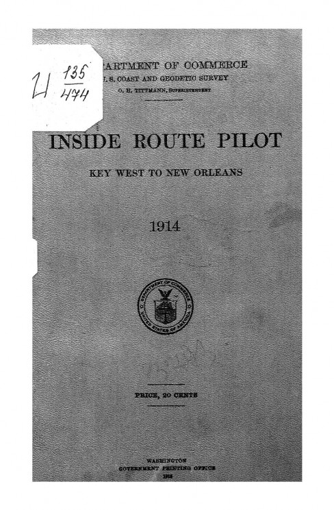 Inside Route Pilot. Key West to New Orleans. 1914