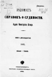 Ведомость справок о судимости за 1881 год. Книга 12. 65446-72925