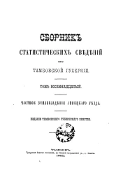 Сборник статистических сведений по Тамбовской губернии. Том 18. Частное землевладение Липецкого уезда