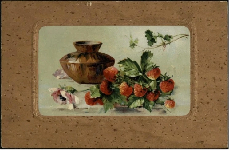 Натюрморт с земляникой. Открытое письмо