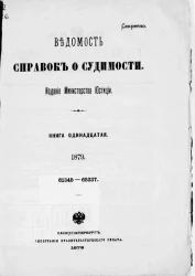 Ведомость справок о судимости, издаваемая министерством юстиции за 1879 год. Книга 11