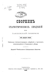 Сборник статистических сведений по Тамбовской губернии. Том 21. Частное землевладение Усманского уезда