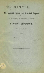 Отчет Московской губернской земской управы по взаимному страхованию от огня строений и движимости за 1910 год с 6-ю приложениями