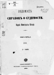 Ведомость справок о судимости за 1881 год. Книга 1. 1-4403