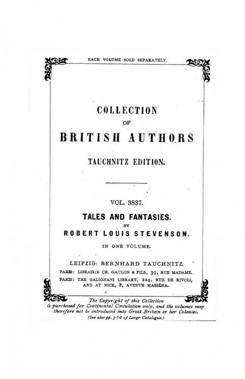 Collection of British authors. Volume 3837. Tales and fantasies