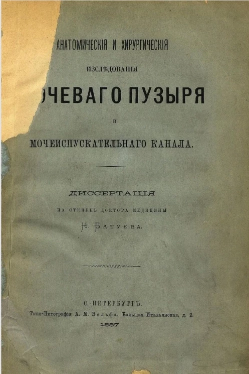 Анатомические и хирургические исследования мочевого пузыря и мочеиспускательного канала