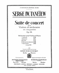 Suite de concert pour violon et orchestre en cinq parties. Op. 28