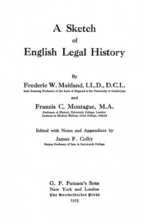 A sketch of English legal history
