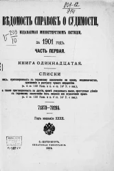 Ведомость справок о судимости, издаваемая министерством юстиции за 1901 год. Часть 1. Книга 11
