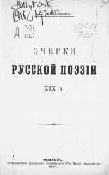 Очерки русской поэзии XIX века