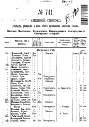 Именной список убитым, раненым и без вести пропавшим солдатам и нижним чинам №№ 741-760