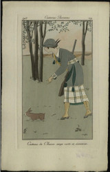 Costumes Parisiens, 1913, 109. Costume de Chasse serge verte et écossaise