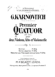 Premier quatuor (en sol) pour deux Violons, Alto et Violoncelle. Op. 1