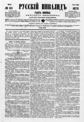 Русский инвалид, № 111. 23 мая. 1873. Газета военная, политическая и литературная