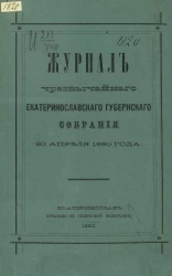 Журнал чрезвычайного Екатеринославского губернского собрания 30 апреля 1880 года