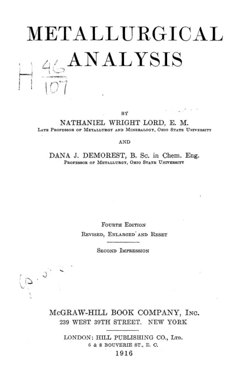 Metallurgical analysis. 4 edition