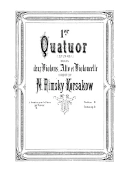 1-er quatuor (en Fa maj.) pour deux violons, alto et violoncelle. Op. 12