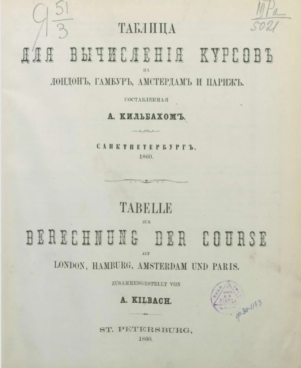 Таблица для вычисления курсов на Лондон, Гамбург, Амстердам и Париж