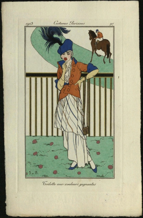 Costumes Parisiens, 1913, 97. Toilette aux couleurs gagnantes 