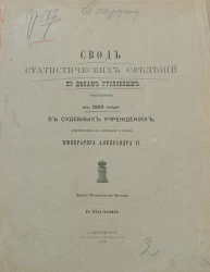Свод статистических сведений по делам уголовным, производившимся в 1899 году в судебных учреждениях, действующих на основании уставов императора Александра II