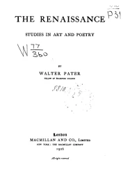 The Renaissance. Studies in art and poetry