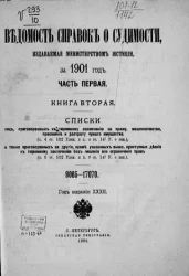 Ведомость справок о судимости, издаваемая министерством юстиции за 1901 год. Часть 1. Книга 2