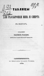 Таблицы для рассиропки вина и спирта в полугар