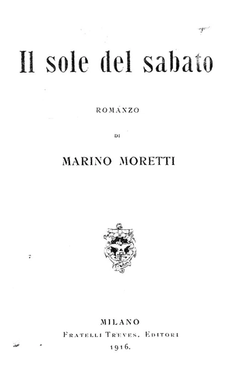 Il sole del sabato. Romanzo