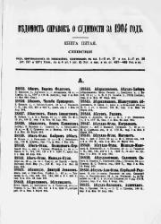 Ведомость справок о судимости, издаваемая министерством юстиции за 1904 год. Книга 5