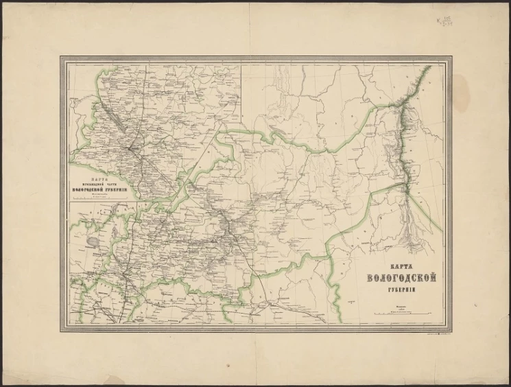 Карта юго-западной части Вологодской губернии